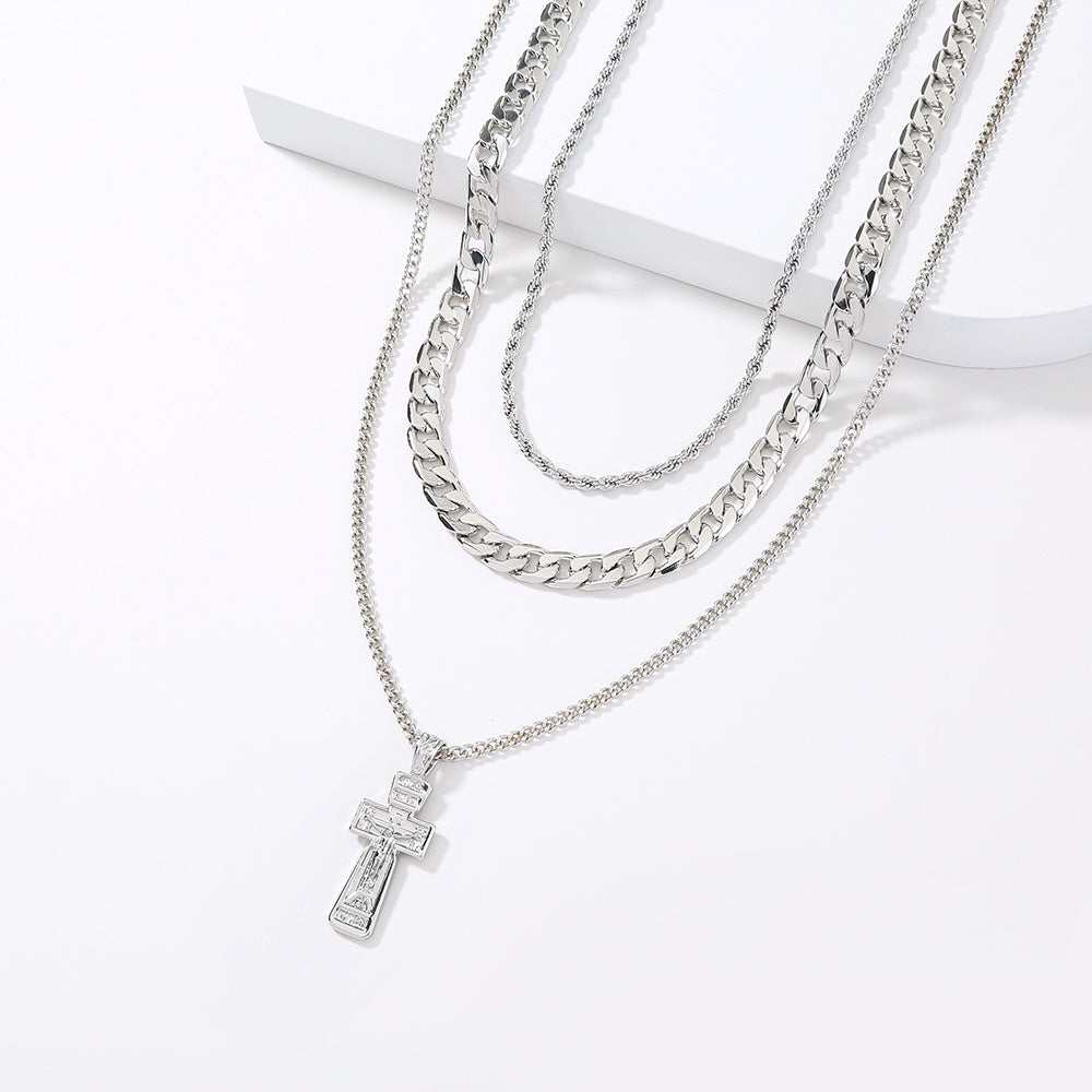 Cross Necklace - Multi Layered