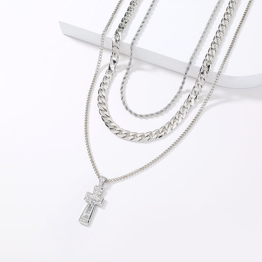 Cross Necklace - Multi Layered