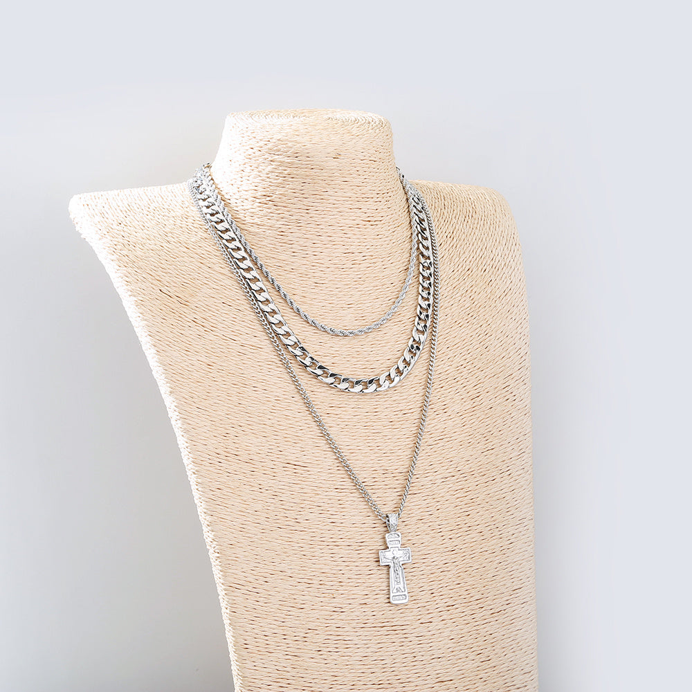 Cross Necklace - Multi Layered