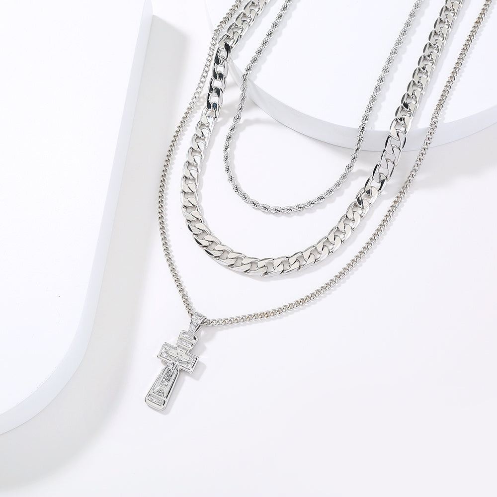 Cross Necklace - Multi Layered